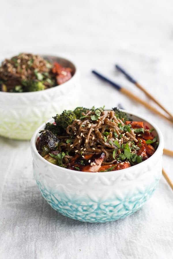 Hoisin Caramelized Salmon and Sesame Soba Noodle Bowls | halfbakedharvest.com