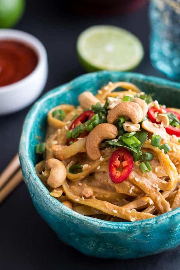 20 Minute Sriracha Lime and Creamy Cashew Fettuccine | halfbakedharvest.com