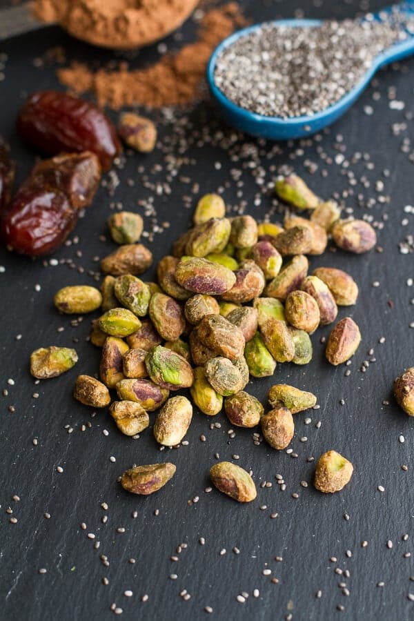 Thick + Creamy Chocolate Pistachio Chia Shake | halfbakedharvest.com