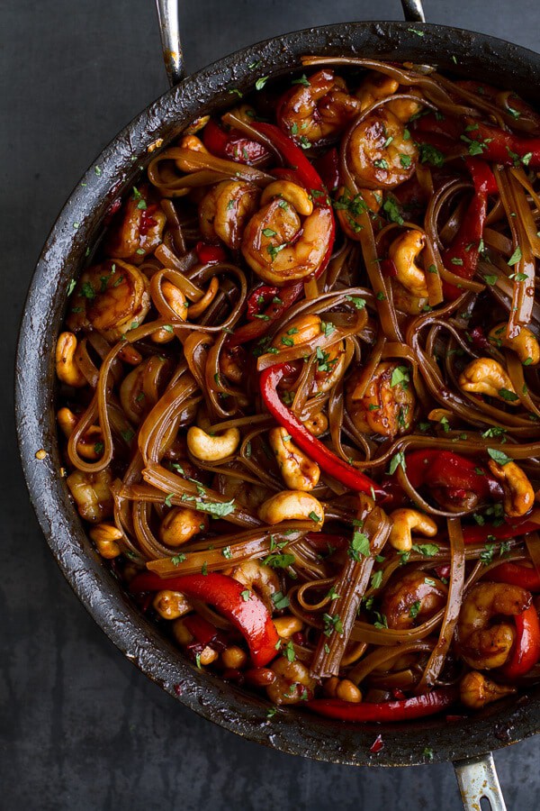 Chilli Cashew Shrimp Noodles | halfbakedharvest.com