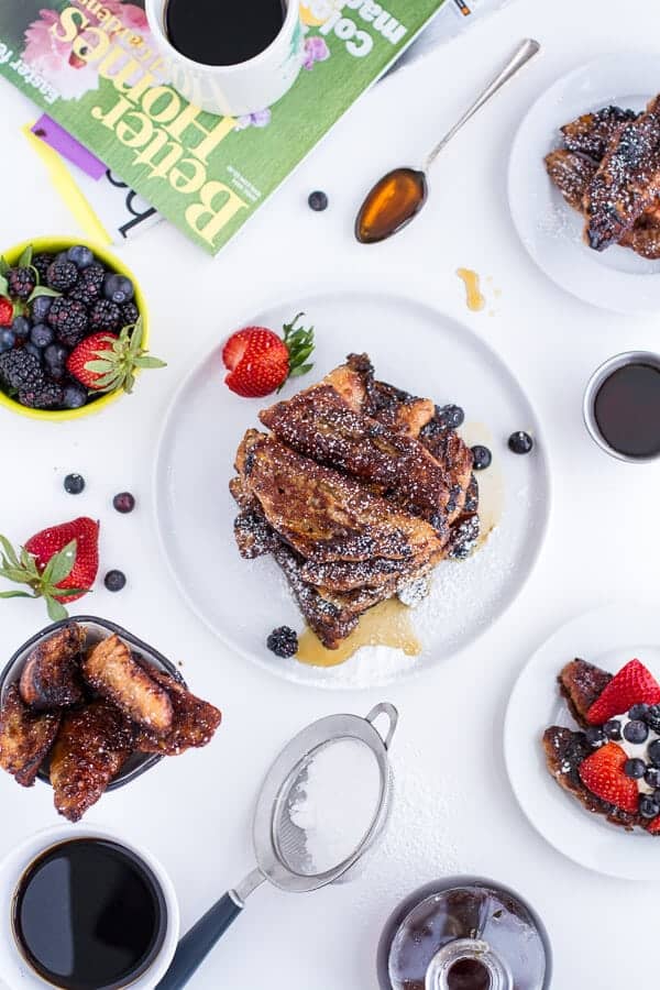 Coffee Caramelized Croissant French Toast Sticks | halfbakedharvest.com