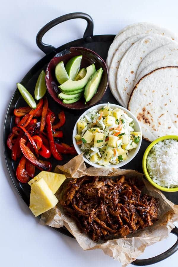 Hawaiian Hula Pork Fajitas with Pineapple Slaw + Coconut Rice | halfbakedharvest.com