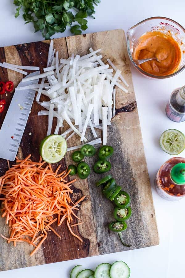 Mahi Mahi Banh Mi with Spicy Curried Mayo + Fried Eggs | halfbakedharvest.com