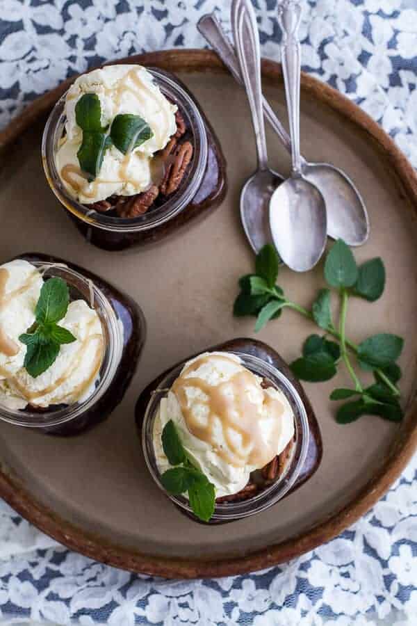 Kentucky Derby Mini Chocolate-Pecan Cakes with Vanilla Bourbon Smash Ice Cream | halfbakedharvest.com
