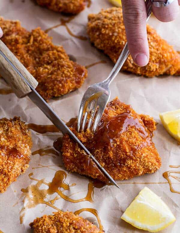 Oven-Fried Southern Chicken With Sweet Honey Bourbon Sauce | halfbakedharvest.com