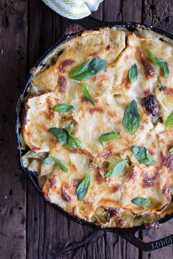 Quick and Simple Springtime Skillet Lasagna with a Mediterranean Kick | halfbakedharvest.com
