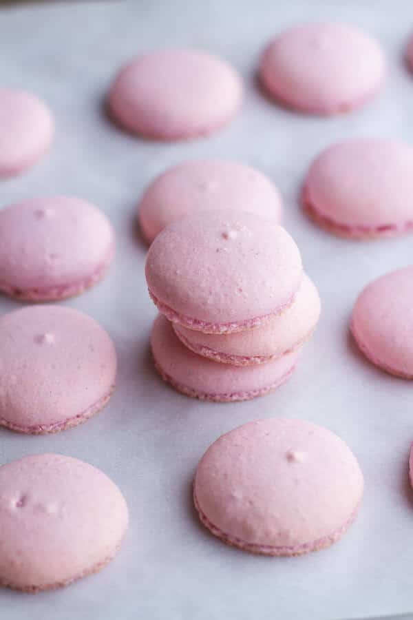 Coconut Raspberry Macarons With Raspberry Rose Buttercream | halfbakedharvest.com