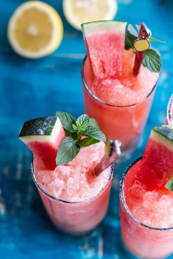 Pink Watermelon Lemonade Slushies | halfbakedharvest.com