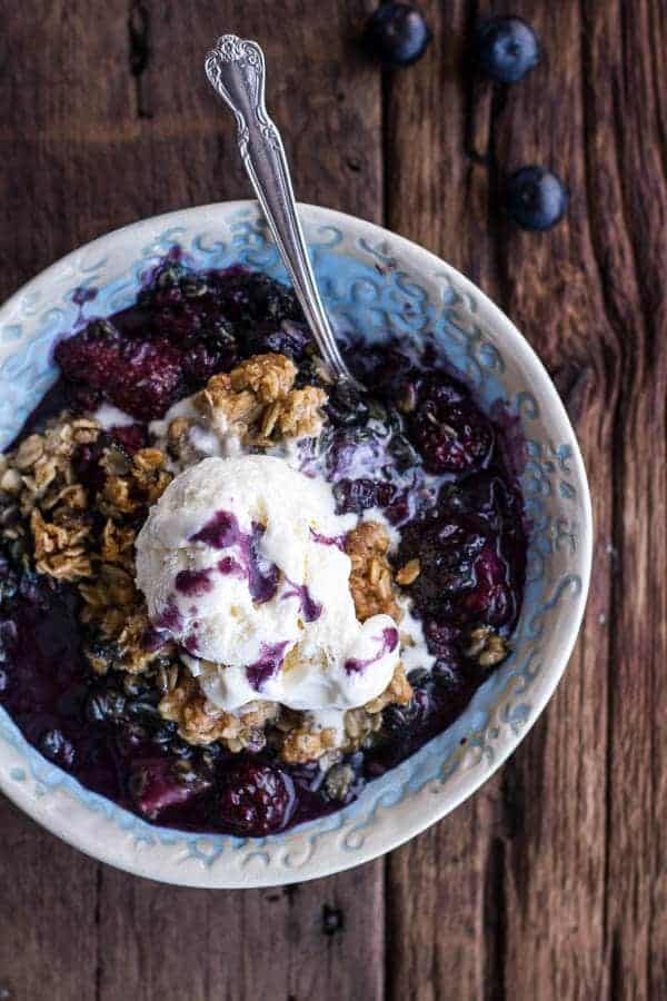 Triple Berry Kahlua Crisp with Double the Crumble | halfbakedharvest.com