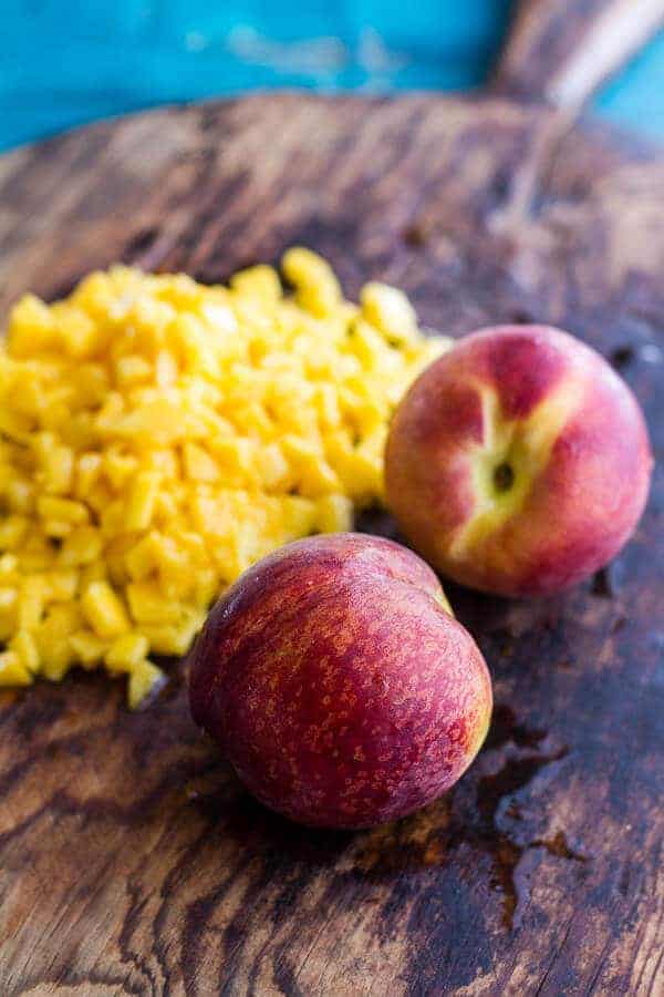 Coconut-Lime Fried Shrimp with Fiery Mango-Peach Jalapeño Sauce | halfbakedharvest.com