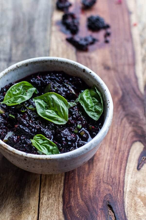 Grilled Brie with Blackberry Basil Smash Salsa + Charred Bread | halfbakedharvest.com