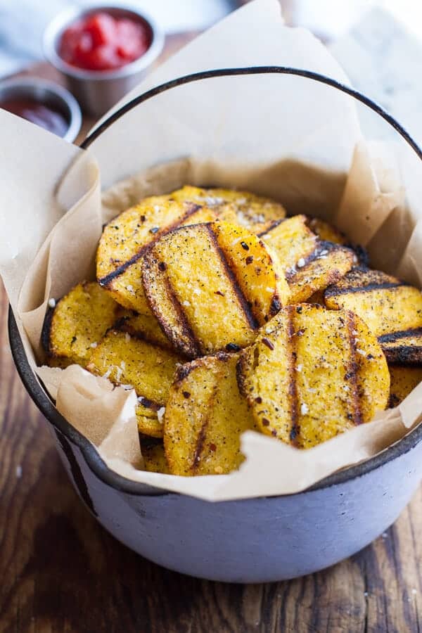 Grilled Parmesan Polenta Chips | halfbakedharvest.com