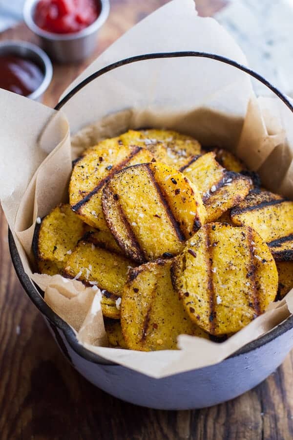 Grilled Parmesan Polenta Chips | halfbakedharvest.com