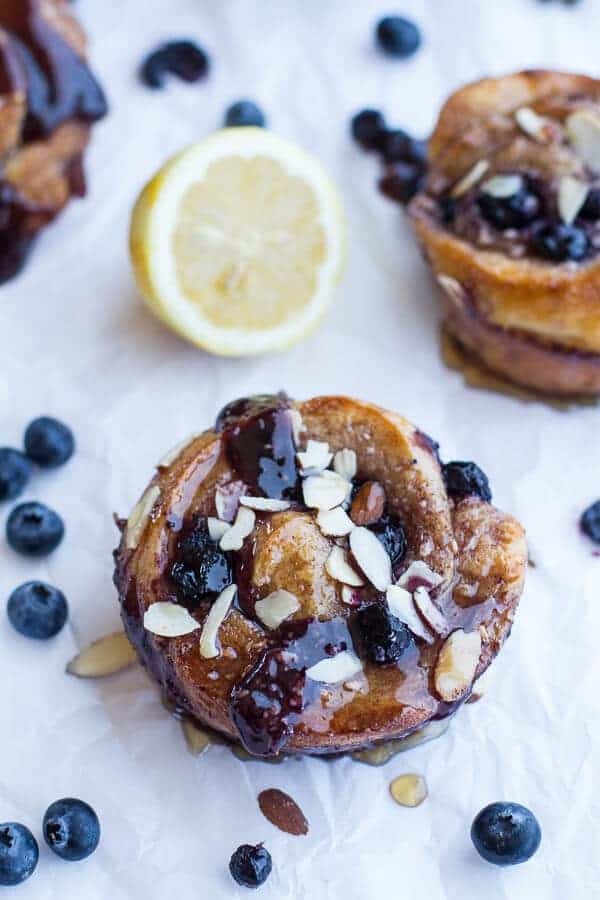 Vanilla Bean Blueberry Lemon + Cream Cheese Swirl Sticky Buns | halfbakedharvest.com
