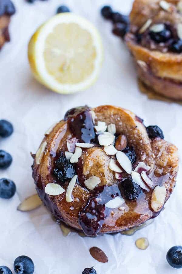 Vanilla Bean Blueberry Lemon + Cream Cheese Swirl Sticky Buns | halfbakedharvest.com