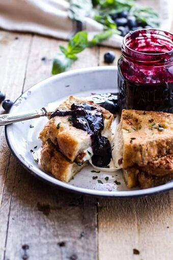 Mozzarella in Carrozza (Fried Mozzarella Sandwich) w-Blueberry Balsamic Jam | halfbakedharvest.com @hbharvest