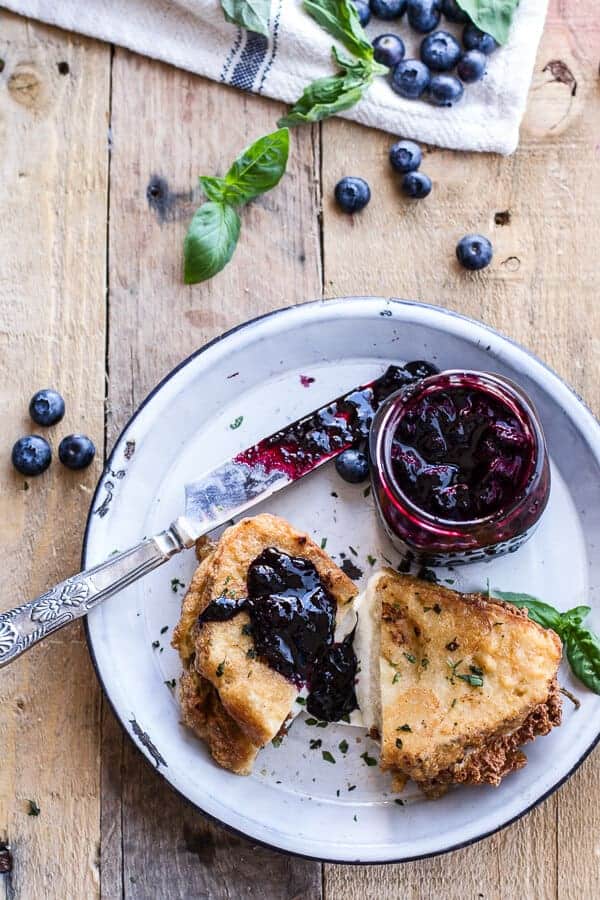 Mozzarella in Carrozza (Fried Mozzarella Sandwich) w-Blueberry Balsamic Jam | halfbakedharvest.com 