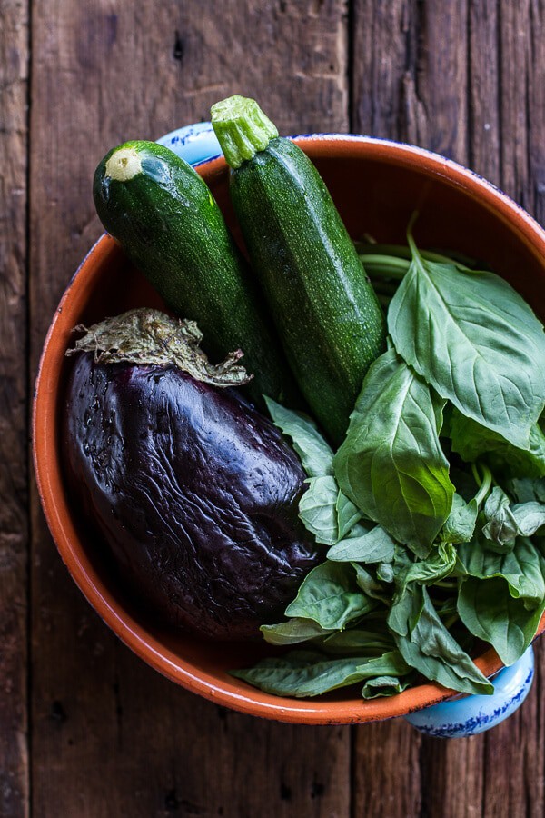 Quinoa Crusted Baked Three-Cheese Zucchini and Eggplant Parmesan | halfbakedharvest.com