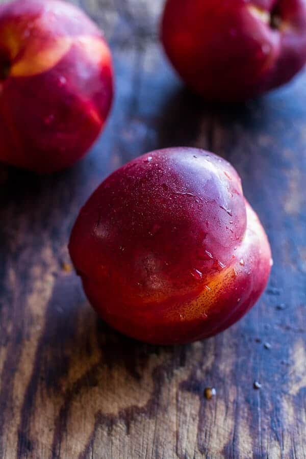 Toasted Walnut Pesto and Caramelized Nectarine and Gorgonzola Pizza w/Spicy Balsamic Drizzle | halfbakedharvest.com