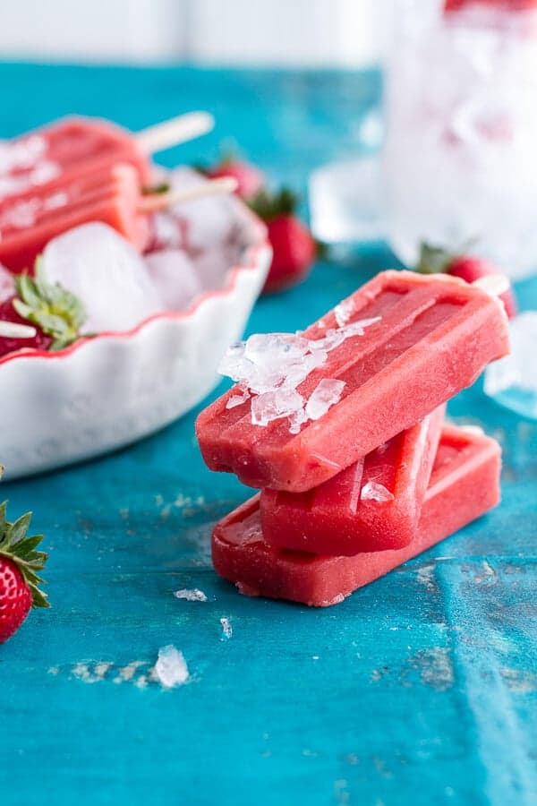 2-Ingredient Strawberry Popsicles | halfbakedharvest.com @hbharvest