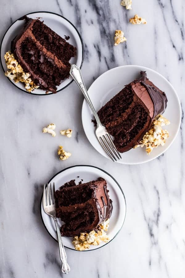 Healthier Chocolate Lovers Sweet Corn and Hazelnut Crunch Chocolate Cake w-Ganache | halfbakedharvest.com @hbharvest