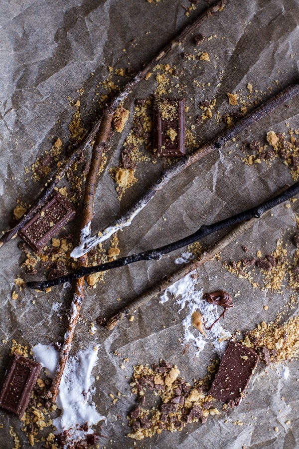 Inside Out Peanut Butter and Nutella Banana S'mores | halfbakedharvest.com