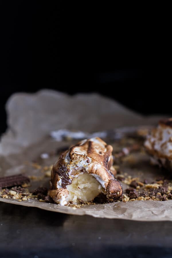 Inside Out Peanut Butter and Nutella Banana S'mores | halfbakedharvest.com