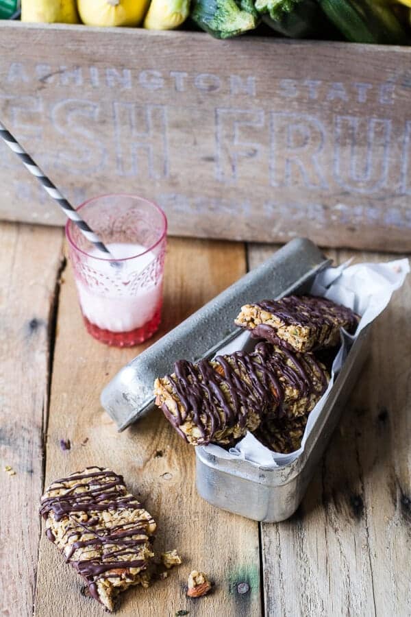 Milk Chocolate Dipped Zucchini Granola Bars | halfbakedharvest.com @hbharvest