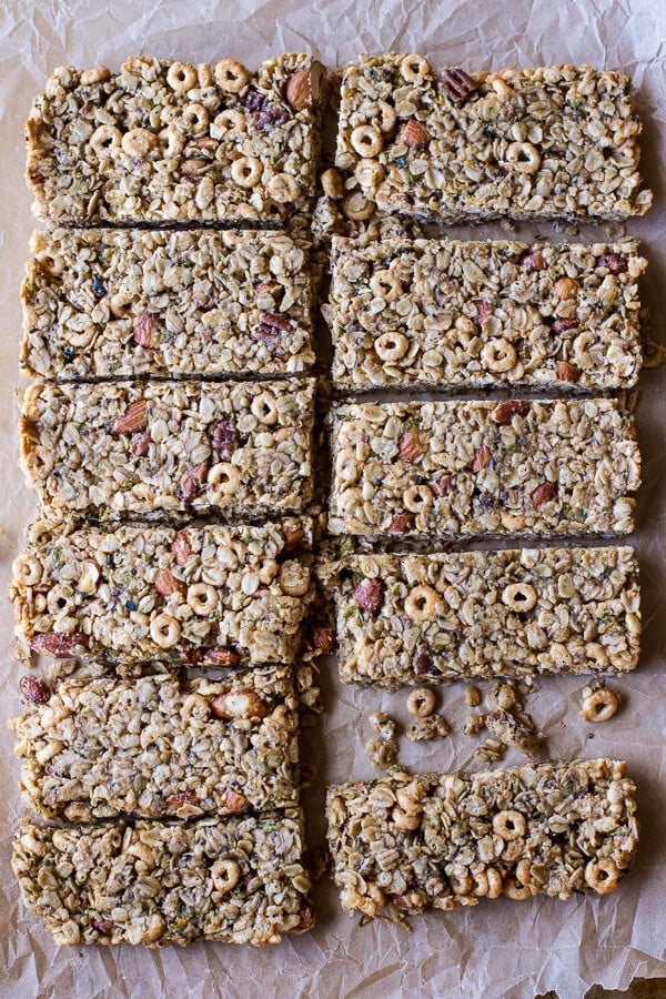 Milk Chocolate Dipped Zucchini Granola Bars | halfbakedharvest.com @hbharvest