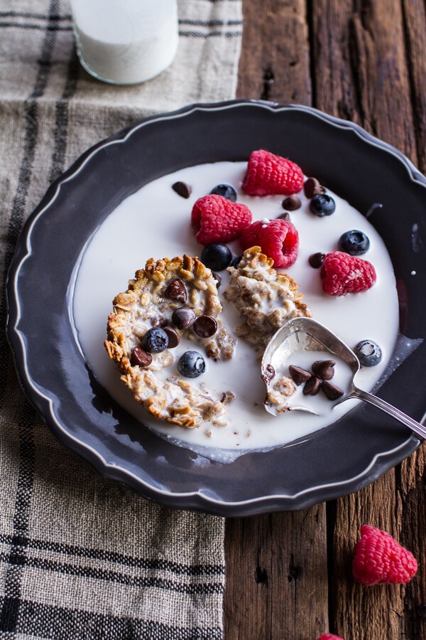 Oatmeal Chocolate Chip Cookie 'n' Milk Breakfast Cups | halfbakedharvest.com @hbharvest