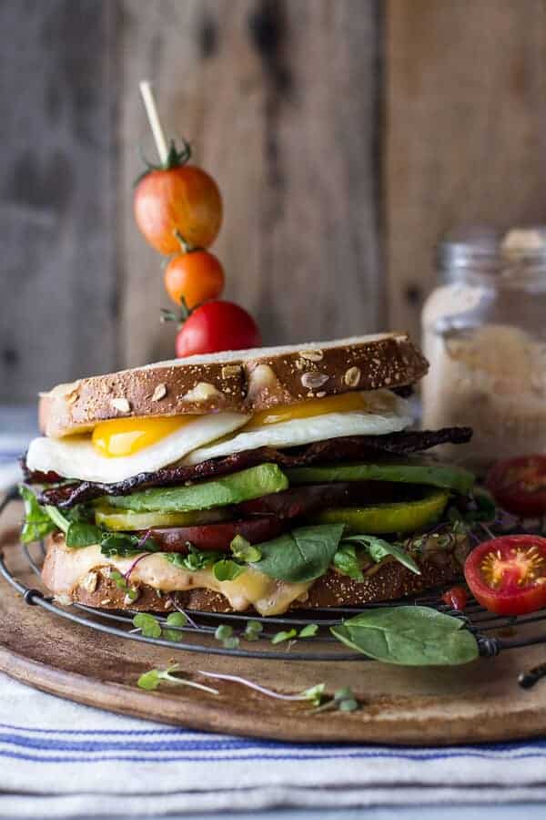 Bourbon Caramelized Bacon and Heirloom Tomato BLT w/Fried Eggs + Smoked Gouda | halfbakedharvest.com @hbharvest