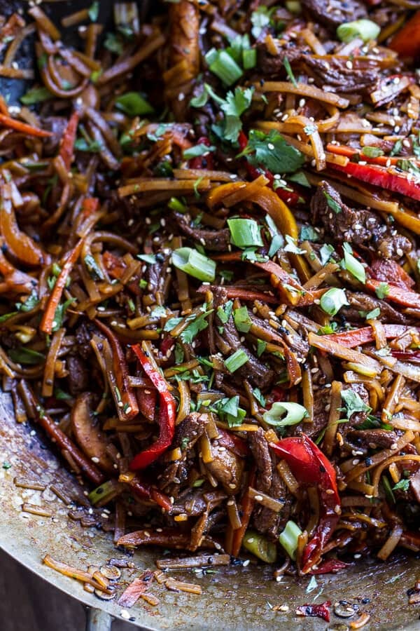 30-Minute Stir Fried Korean Beef and Toasted Sesame Noodles | halfbakedharvest.com @hbharvest
