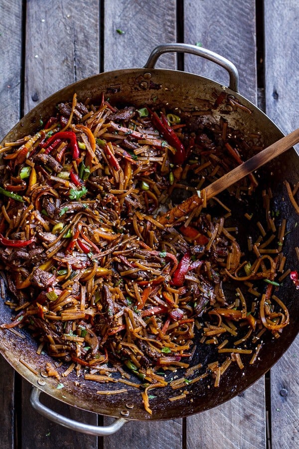 30-Minute Stir Fried Korean Beef and Toasted Sesame Noodles | halfbakedharvest.com @hbharvest