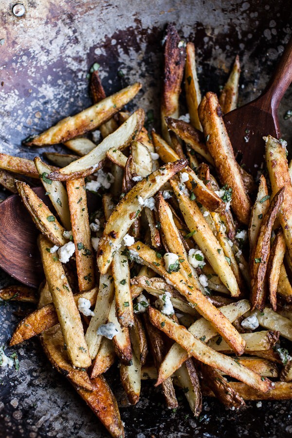 Buffalo Falafel Pitas w-Garlic Blue Cheese Fries + Ranch Style Tzatziki | halfbakedharvest.com @hbharvest