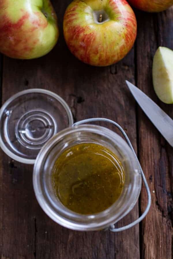 Caramelized Brussels Sprout Salad w/Blue Cheese, Bacon + Caramel Apple Vinaigrette | halfbakedharvest.com @hbharvest