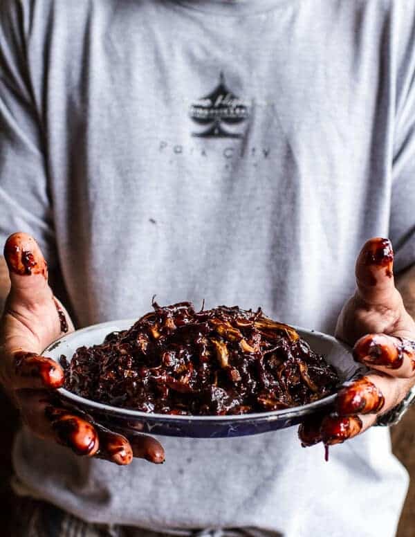 Crockpot BBQ Beer Pulled Chicken with Cheddar Corn Popovers | halfbakedharvest.com @hbharvest