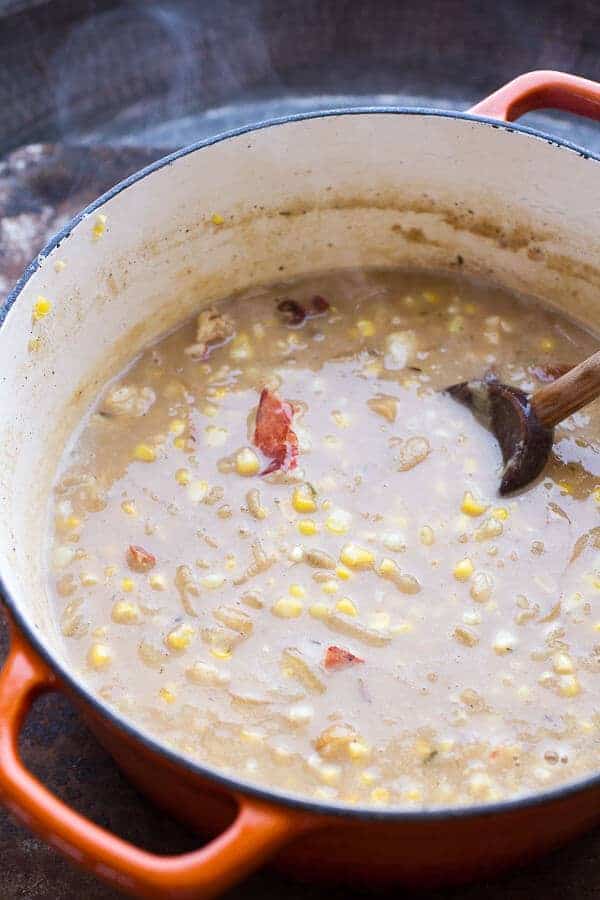 Late Summer Corn and Lobster French Onion Chowder with Gruyère Toasties | halfbakedharvest.com @hbharvest