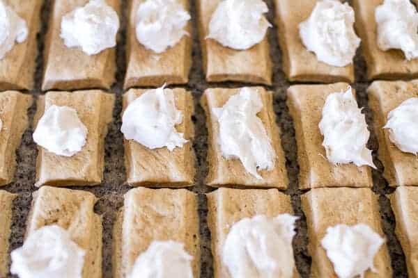 Mini Cream Cheese Stuffed Cinnamon Sugar Pumpkin Bagel Poptarts | halfbakedharvest.com @hbharvest