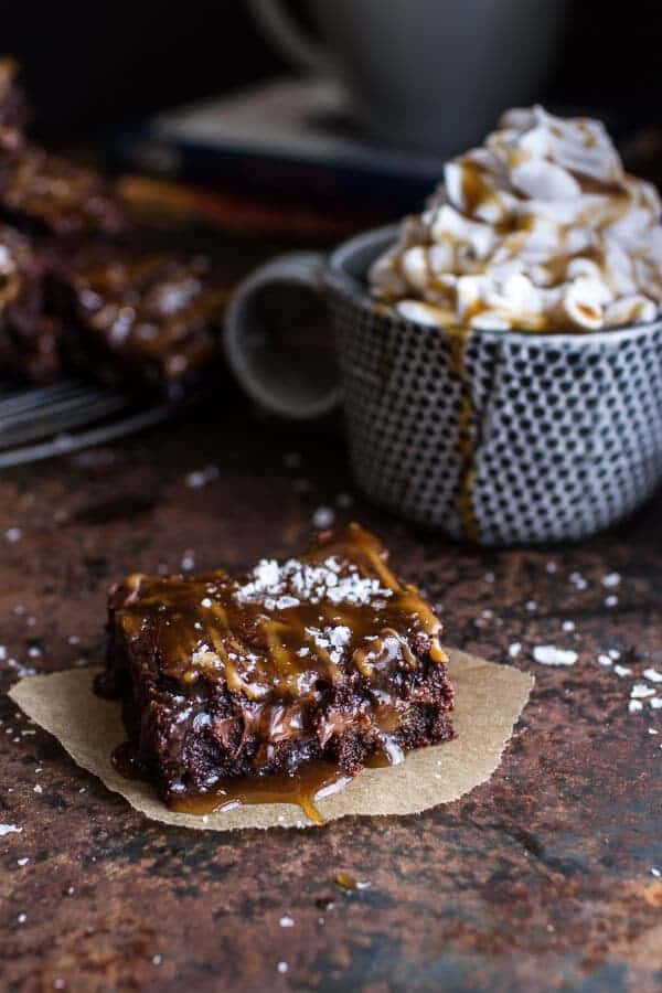 Salted Caramel Mocha + Nutella Brownies | halfbakedharvest.com @hbharvest