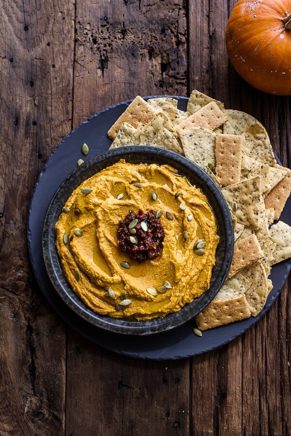 Spicy Chipotle Pumpkin Hummus |halfbakedharvest.com @hbharvest