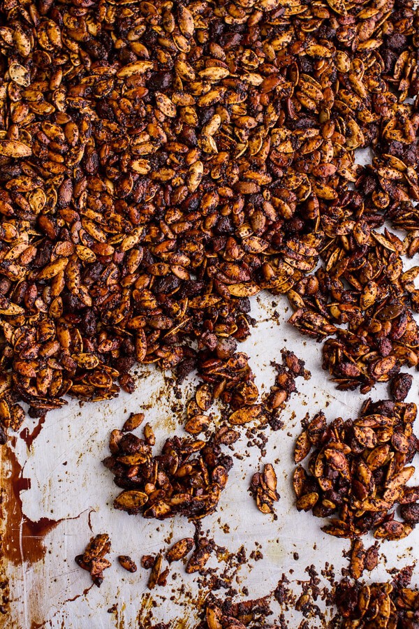 Coffee Roasted Pumpkin Seed Snack Clusters...Dipped in Chocolate | halfbakedharvest.com @hbharvest