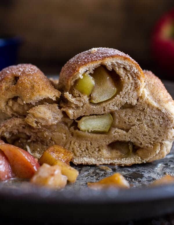 Hot Buttered Rum Apple Pie Stuffed Cinnamon Sugar Soft Pretzels | halfbakedharvest.com @hbharvest