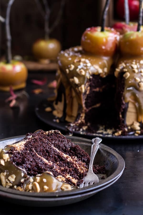Salted Caramel Apple Snickers Cake | halfbakedharvest.com @hbharvest