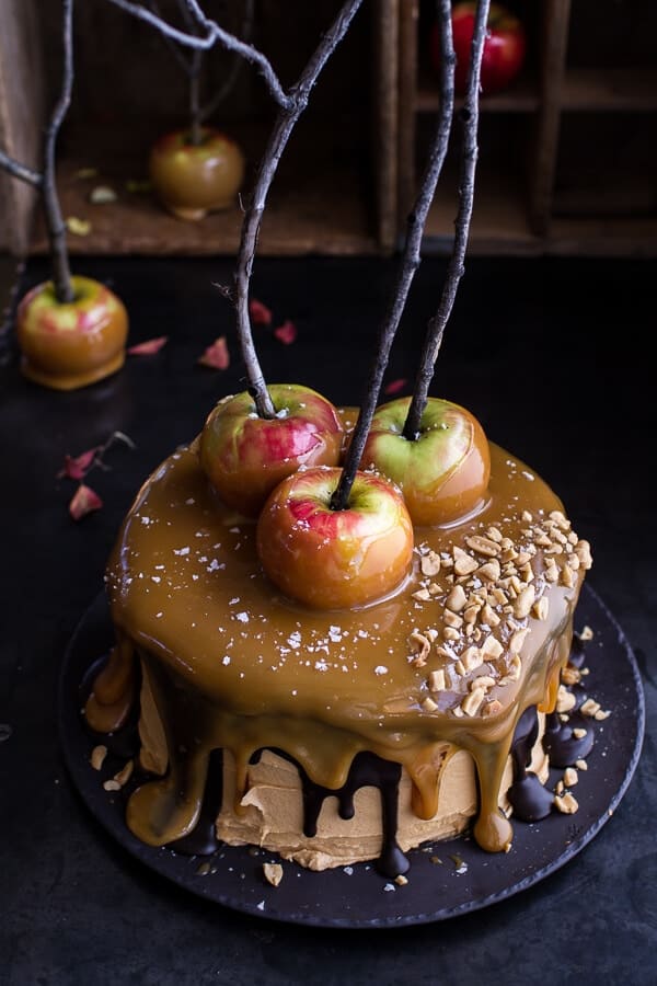 Salted Caramel Apple Snickers Cake | halfbakedharvest.com @hbharvest
