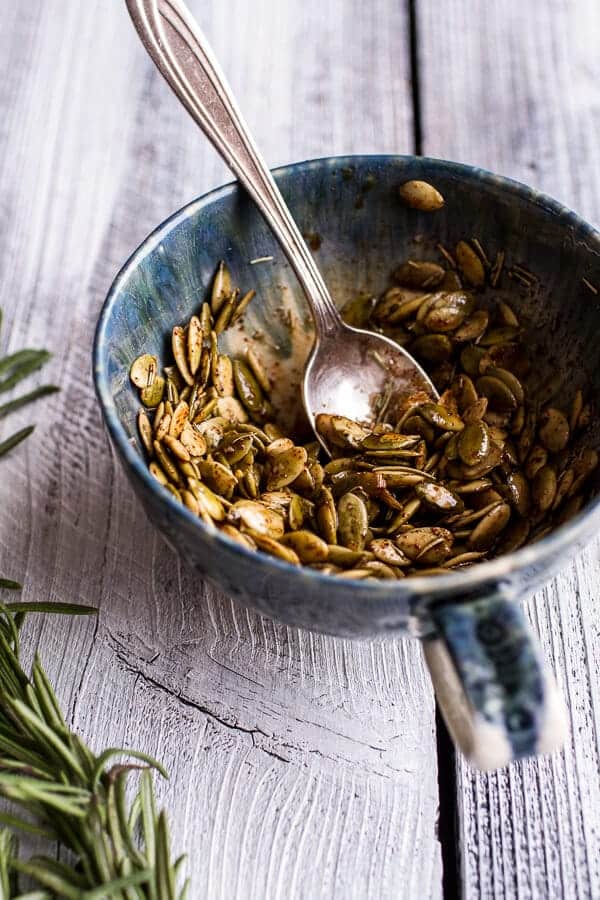 Sweet and Spicy Rosemary Cheddar + Gorgonzola Pumpkin Crackers | halfbakedharvest.com @hbharvest