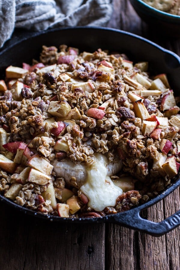 Apple Crisp Baked Brie | halfbakedharvest.com @hbharvest