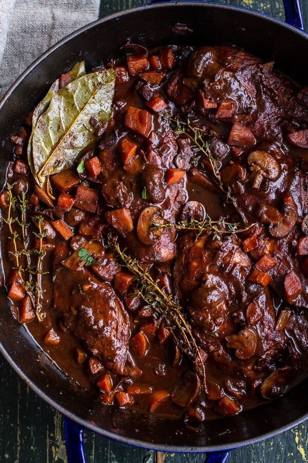 One-Pot 45 Minute Coq au Vin with Brown Butter Sage Mashed Potatoes | halfbakedharvest.com @hbharvest