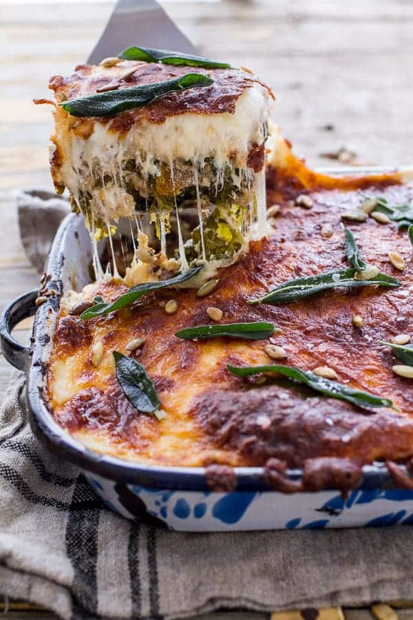 Simple Caramelized Butternut Squash and Kale Florentine Lasagna |halfbakedharvest.com @hbharvest