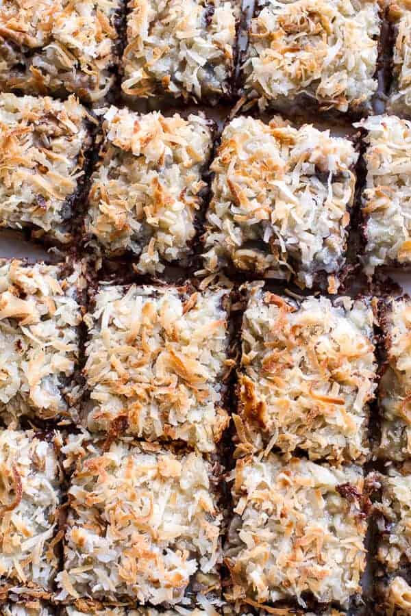 Warm Toasted "Caramel" Coconut Gooey Chocolate Crunch Bars | halfbakedharvest.com @hbharvest