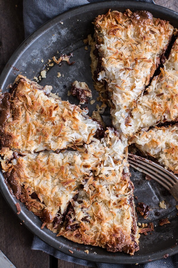 Warm Toasted "Caramel" Coconut Gooey Chocolate Crunch Bars | halfbakedharvest.com @hbharvest